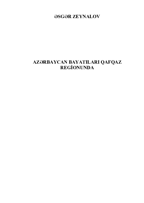 (PDF) Azərbaycan bayatıları Qafqaz regionunda. (Azərbaycan dilində)