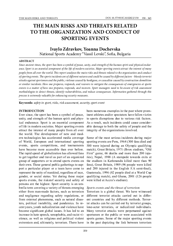 (PDF) The Main Risks and Threats Related to the Organization and ...