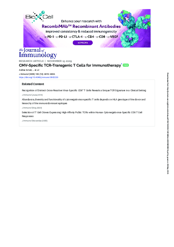 (PDF) CMV-Specific TCR-Transgenic T Cells for Immunotherapy