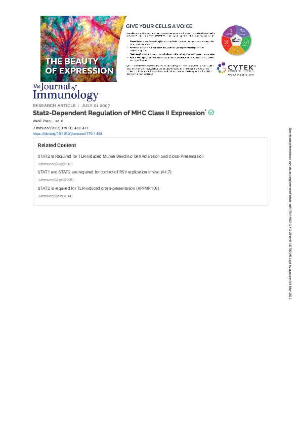 (PDF) Stat2-Dependent Regulation of MHC Class II Expression