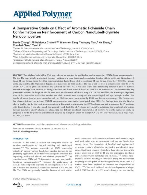 (PDF) A comparative study on effect of aromatic polyimide chain ...