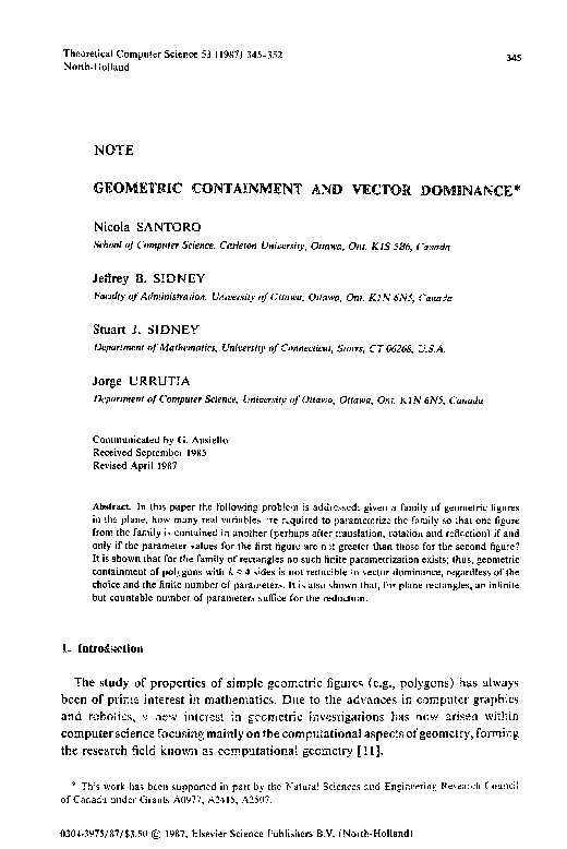(PDF) Geometric containment and vector dominance