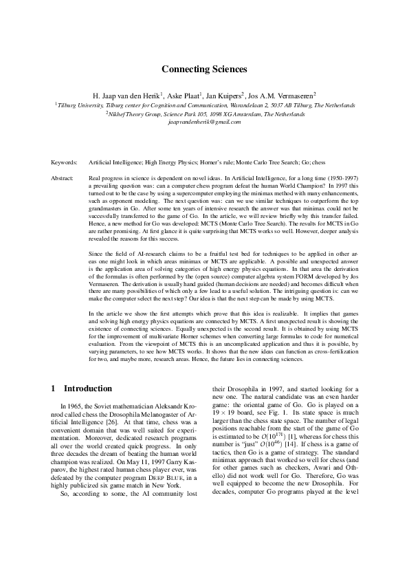 (PDF) Connecting Sciences