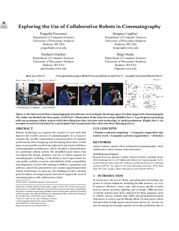 (PDF) Exploring the Use of Collaborative Robots in Cinematography