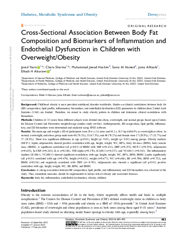 (PDF) Cross-Sectional Association Between Body Fat Composition and ...