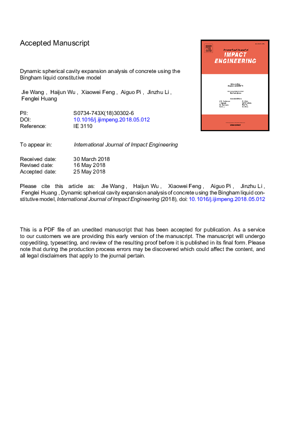 (PDF) Dynamic spherical cavity expansion analysis of rate-dependent ...