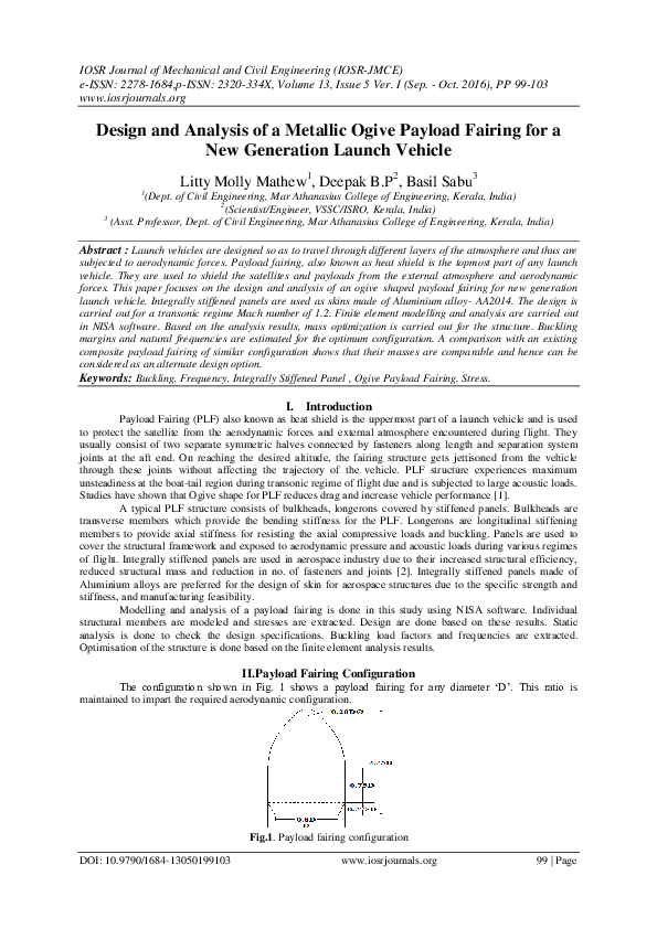 (PDF) Design and Analysis of a Metallic Ogive Payload Fairing for a New ...
