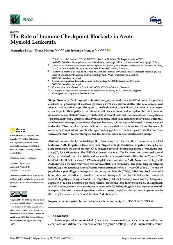 (PDF) The Role of Immune Checkpoint Blockade in Acute Myeloid Leukemia