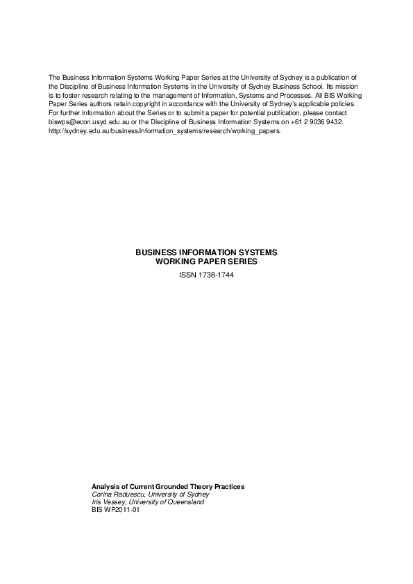 Pdf Analysis Of Current Grounded Theory Method Practices