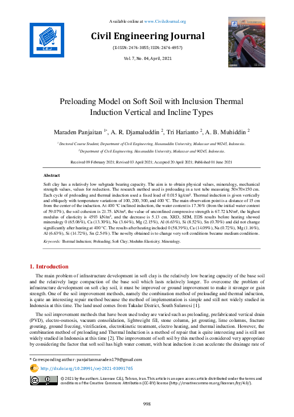 (PDF) Preloading Model on Soft Soil with Inclusion Thermal Induction ...