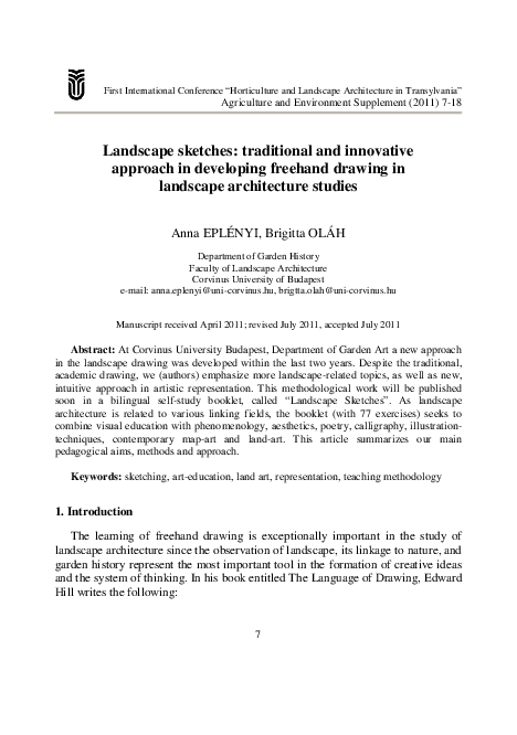 (PDF) Landscape sketches: traditional and innovative approach in ...