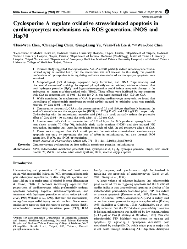 (PDF) Cyclosporine A regulate oxidative stress-induced apoptosis in ...