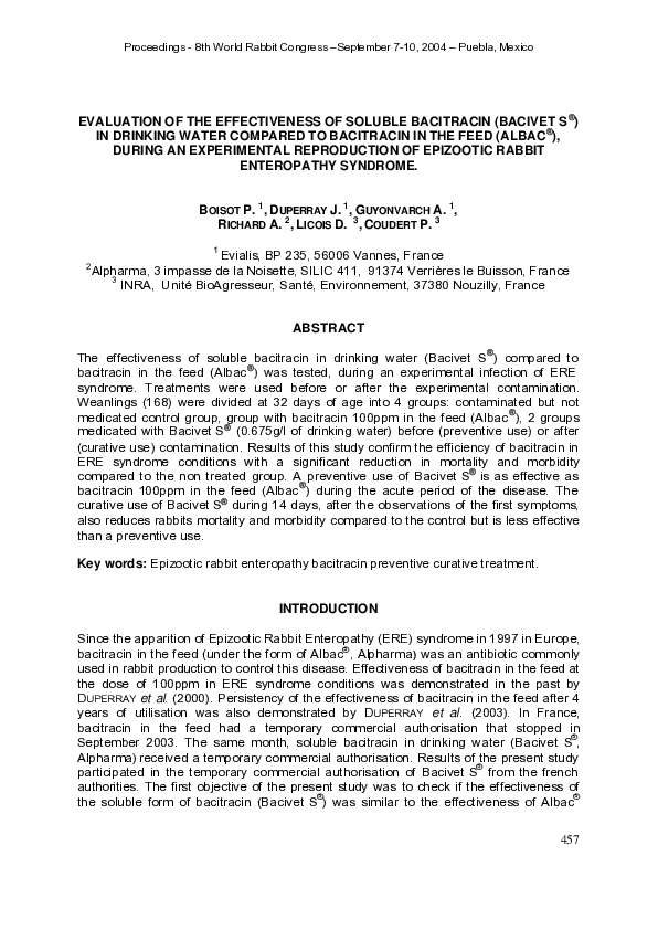 (PDF) Evaluation of the Effectiveness of Soluble Bacitracin (Bacivet S ...