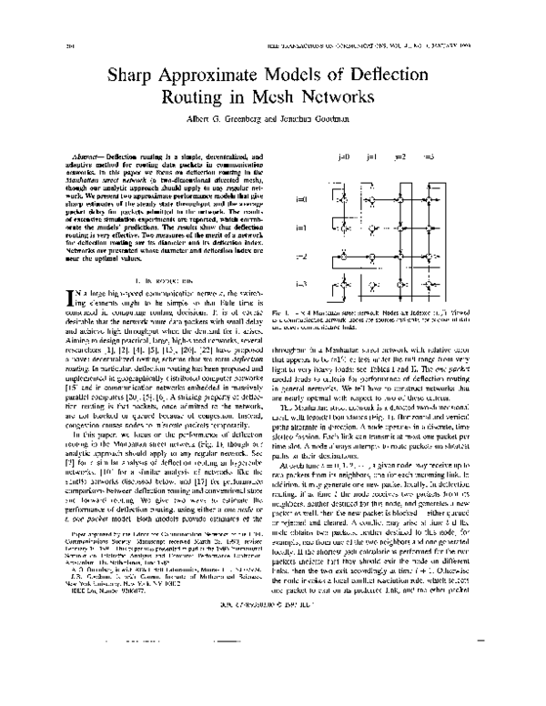 (PDF) Sharp approximate models of deflection routing in mesh networks ...