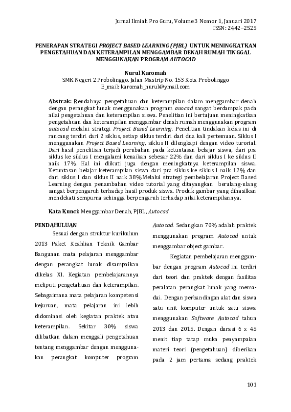 (PDF) Penerapan Strategi Project Based Learning (PJBL) Untuk ...