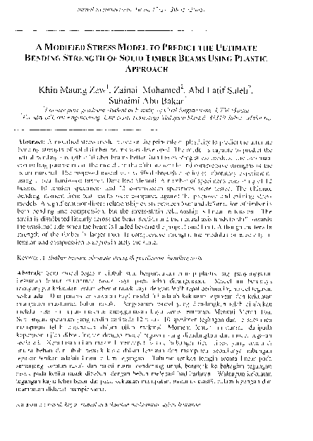 (PDF) A modified stress model to predict the ultimate bending strength ...