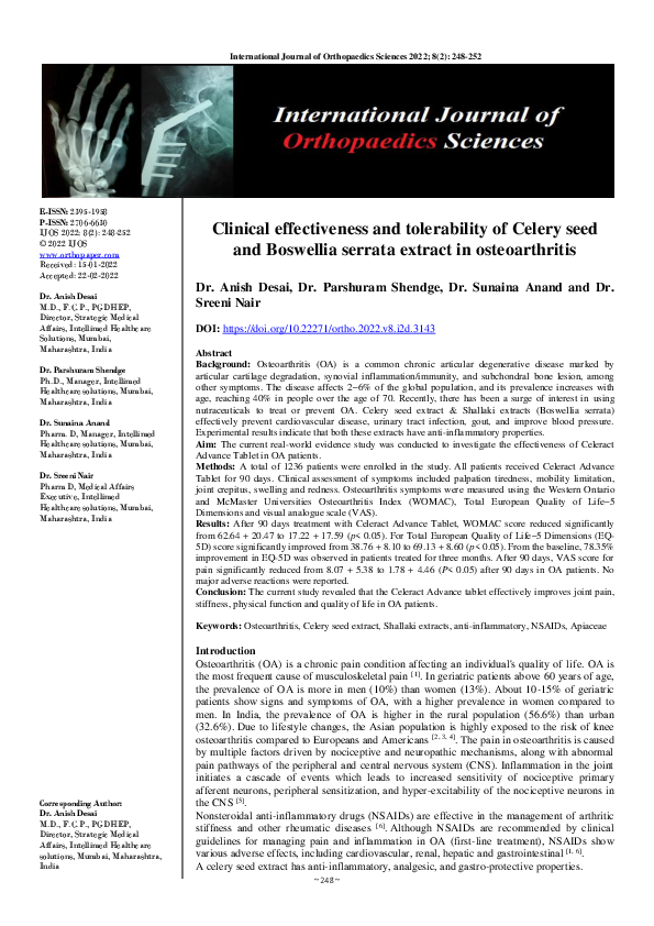 (PDF) Clinical effectiveness and tolerability of Celery seed and