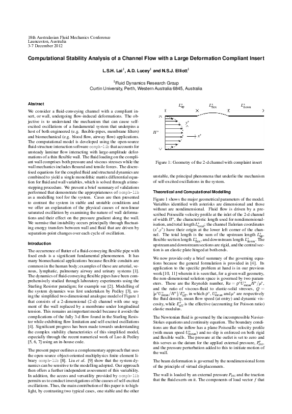 (PDF) Computational Stability Analysis of a Channel Flow with a Large ...