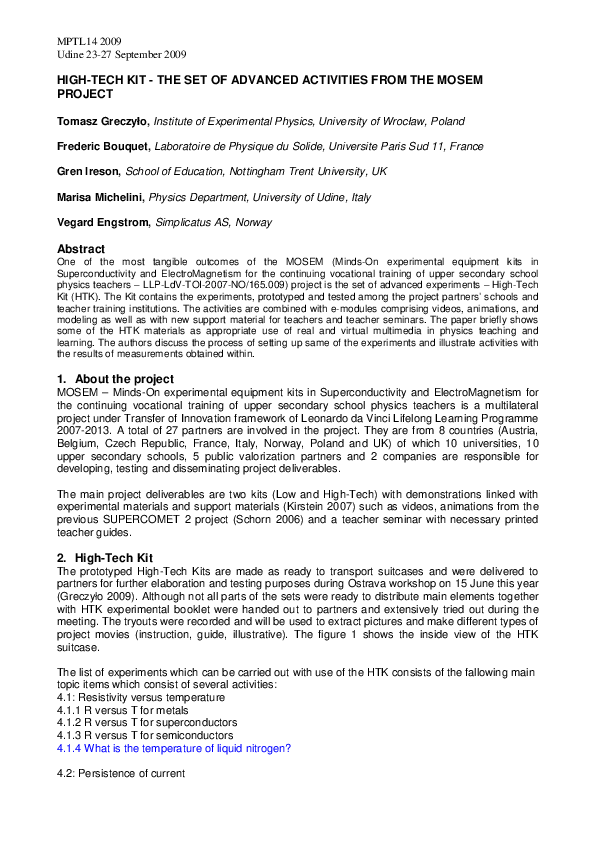 (PDF) High-Tech Kit-The Set of Advanced Activities from the Mosem Project