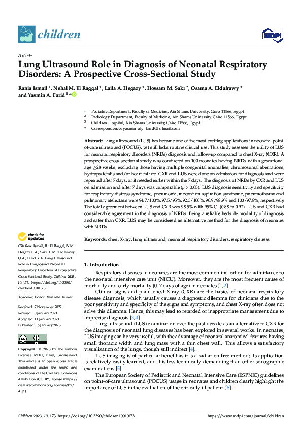 (PDF) Lung Ultrasound Role in Diagnosis of Neonatal Respiratory ...