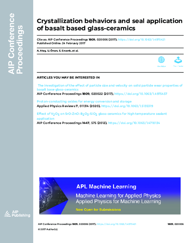 (PDF) Crystallization behaviors and seal application of basalt based ...