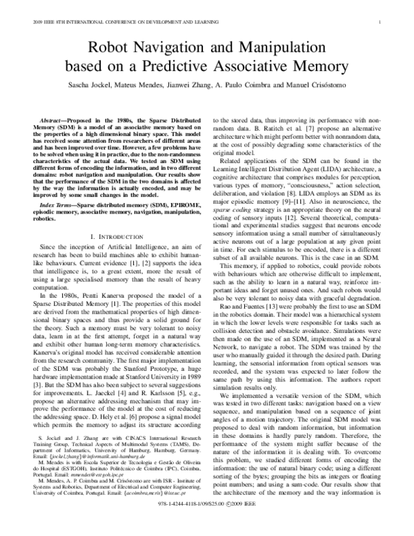 (PDF) Robot navigation and manipulation based on a predictive ...