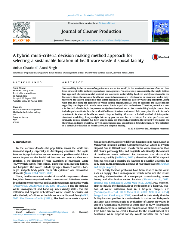 (PDF) A hybrid multi-criteria decision making method approach for ...