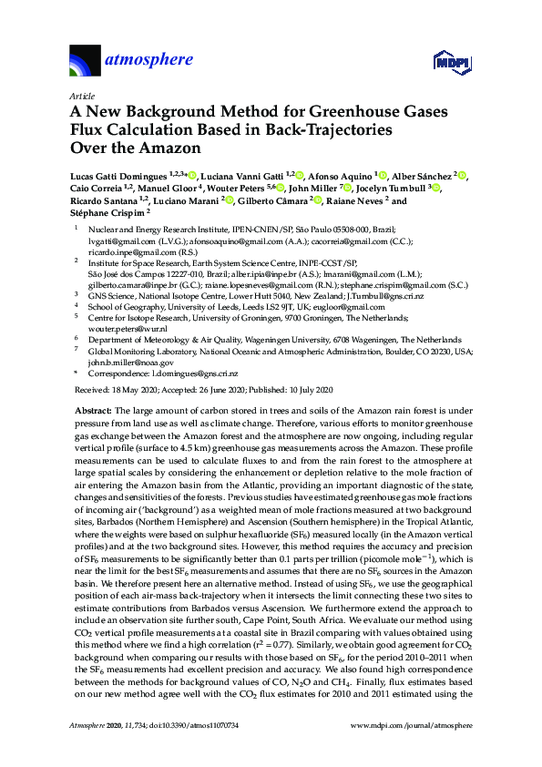 (PDF) A New Background Method for Greenhouse Gases Flux Calculation ...