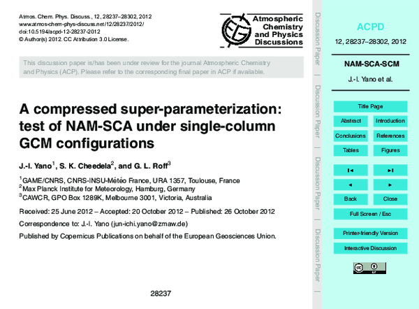 (PDF) A compressed super-parameterization: test of NAM-SCA under single ...