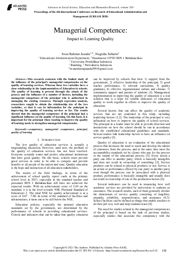 (PDF) Managerial Competence