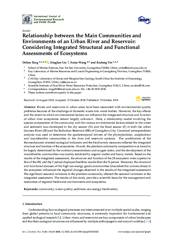 (PDF) Relationship between the Main Communities and Environments of an ...