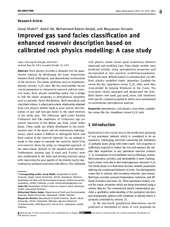 (PDF) Improved gas sand facies classification and enhanced reservoir ...