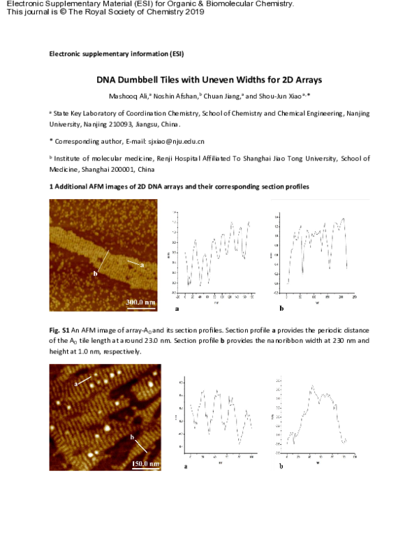 (PDF) DNA Dumbbell Tiles with Uneven Widths for 2D Arrays