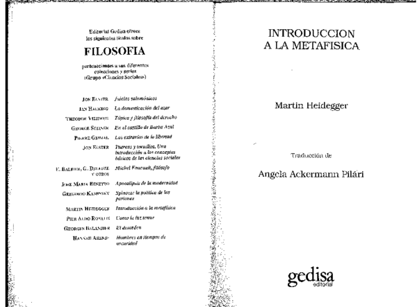 Introducción A La Metafísica Martin Heidegger Pdf