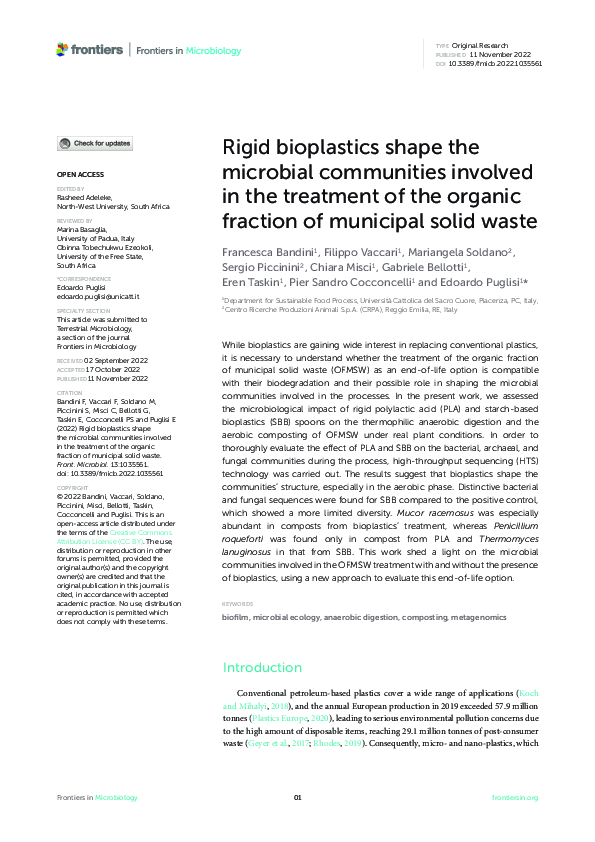 (PDF) Rigid bioplastics shape the microbial communities involved in the ...