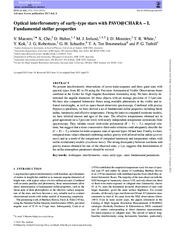 (PDF) Optical interferometry of early-type stars with PAVO@CHARA – I ...