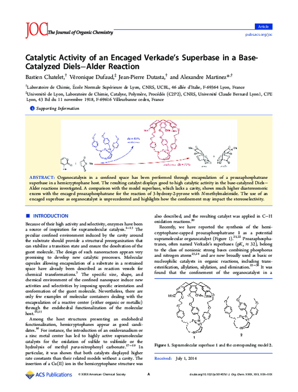 (PDF) Catalytic Activity of an Encaged Verkade’s Superbase in a Base ...