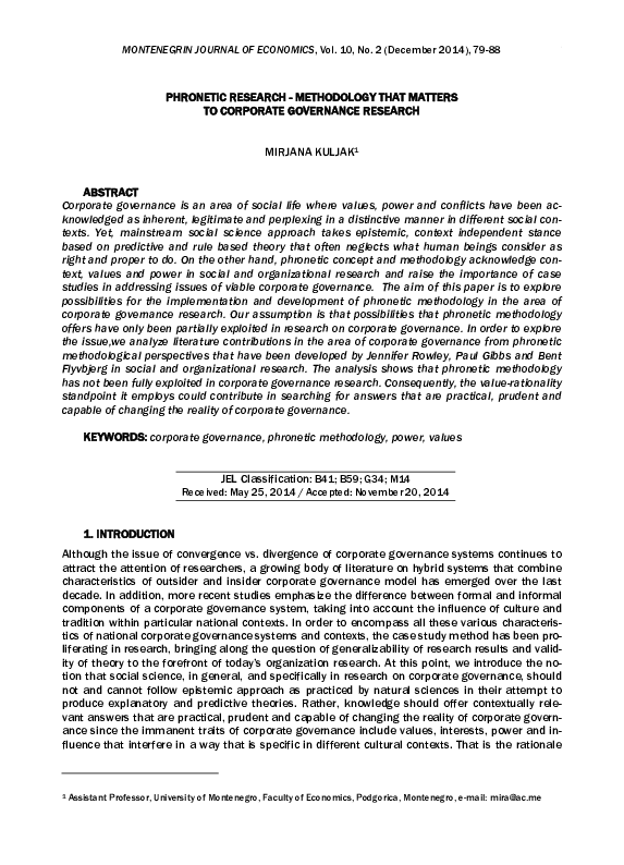 (PDF) Phronetic Research - Methodology That Matters to Corporate ...
