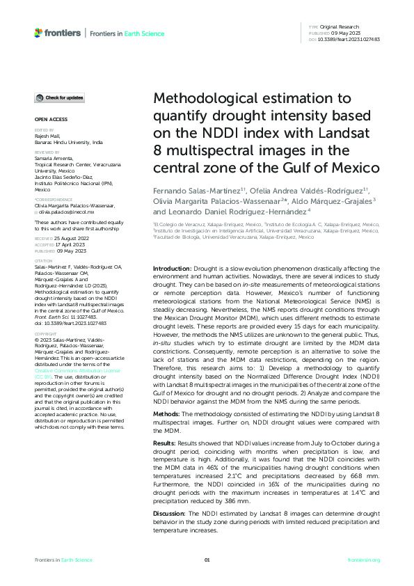 (PDF) Methodological estimation to quantify drought intensity based on ...