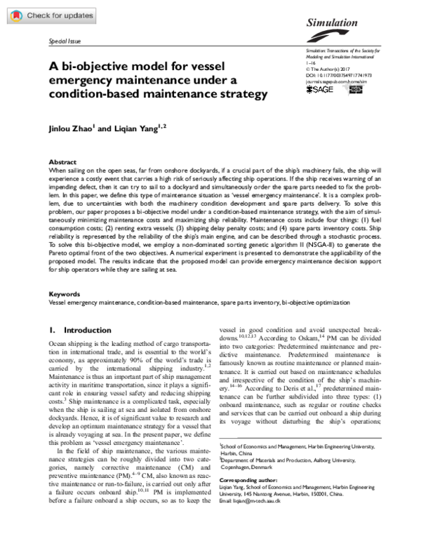 (PDF) A bi-objective model for vessel emergency maintenance under a ...