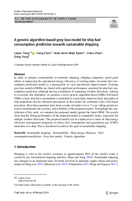 (PDF) A genetic algorithm-based grey-box model for ship fuel ...