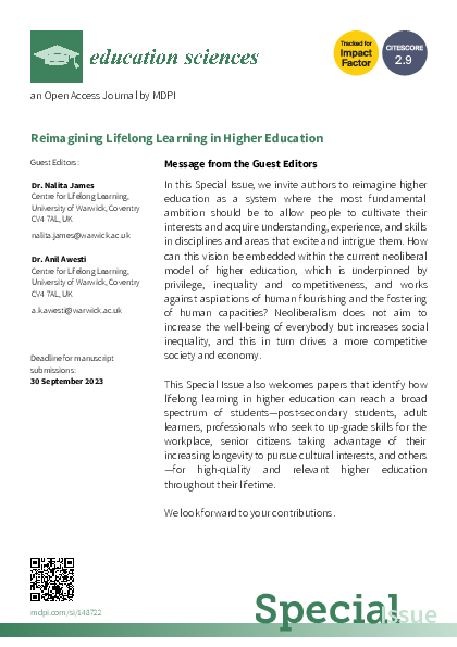 (PDF) Call for paper: Special Issue "Reimagining Lifelong Learning in ...