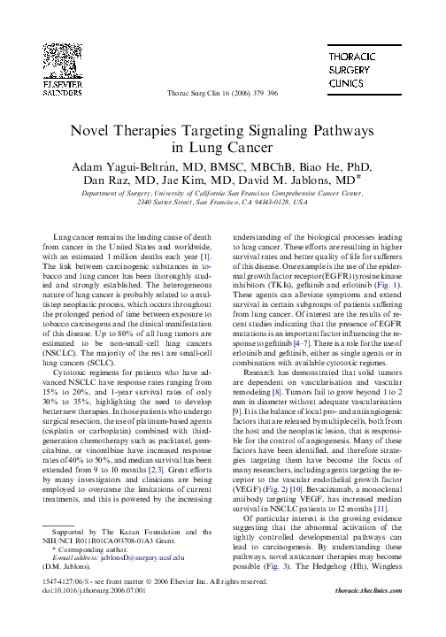 (PDF) Novel Therapies Targeting Signaling Pathways in Lung Cancer