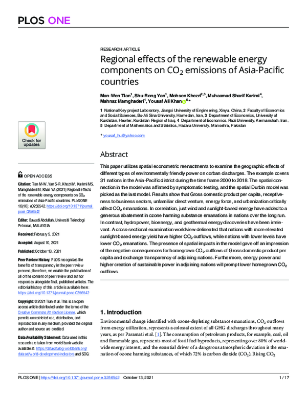 (PDF) Regional effects of the renewable energy components on CO2 ...