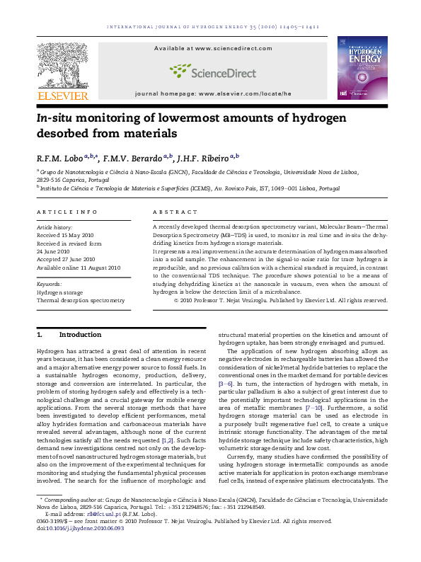 (PDF) In-situ monitoring of lowermost amounts of hydrogen desorbed from ...