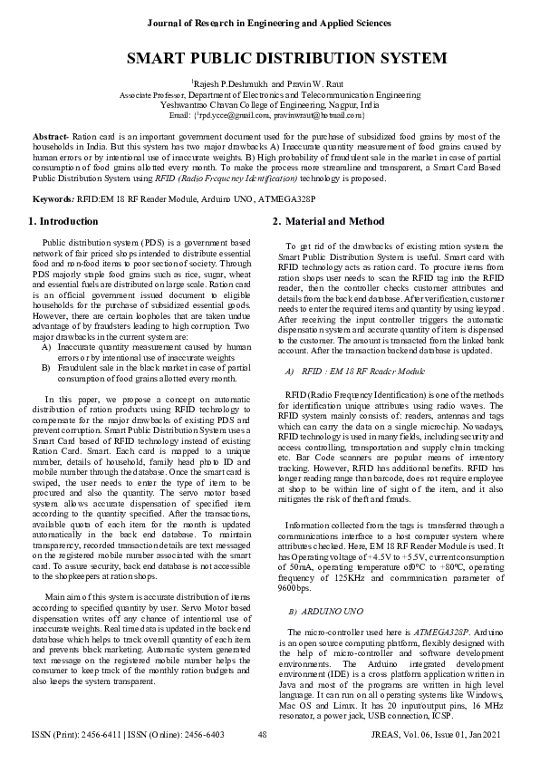 (PDF) Smart Public Distribution System
