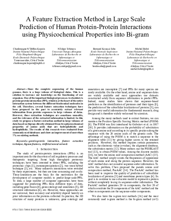 (PDF) A Feature Extraction Method in Large Scale Prediction of Human ...