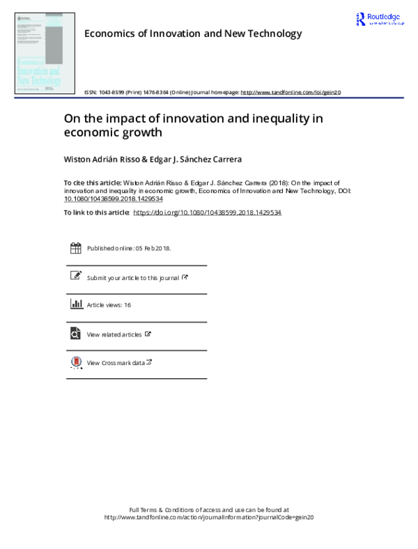 (PDF) On the impact of innovation and inequality in economic growth