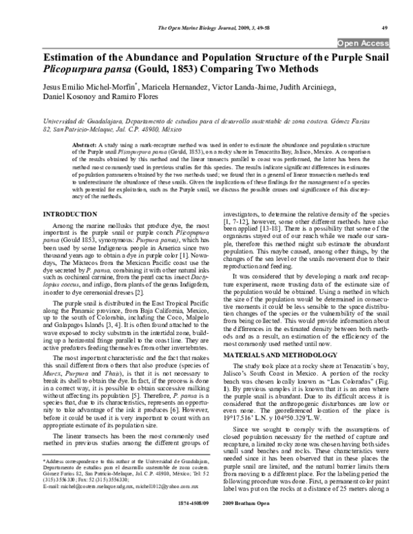 (PDF) Open Access Estimation of the Abundance and Population Structure ...