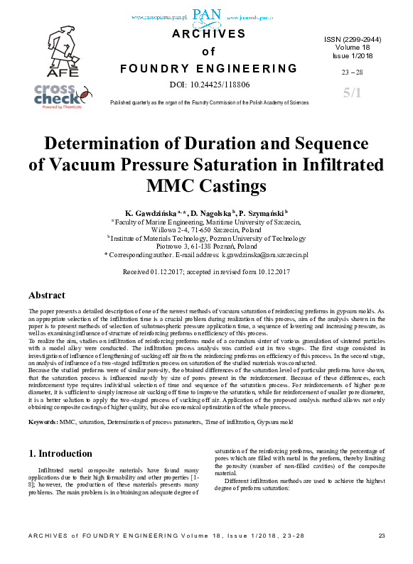 (PDF) Determination of Duration and Sequence of Vacuum Pressure